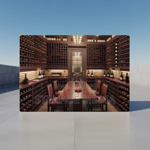 Wine Cellar Dark Wood Luxury Canvas Frame Sophisticated