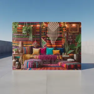 Bohemian Living Room Colorful Eclectic Canvas Frame Wall Art