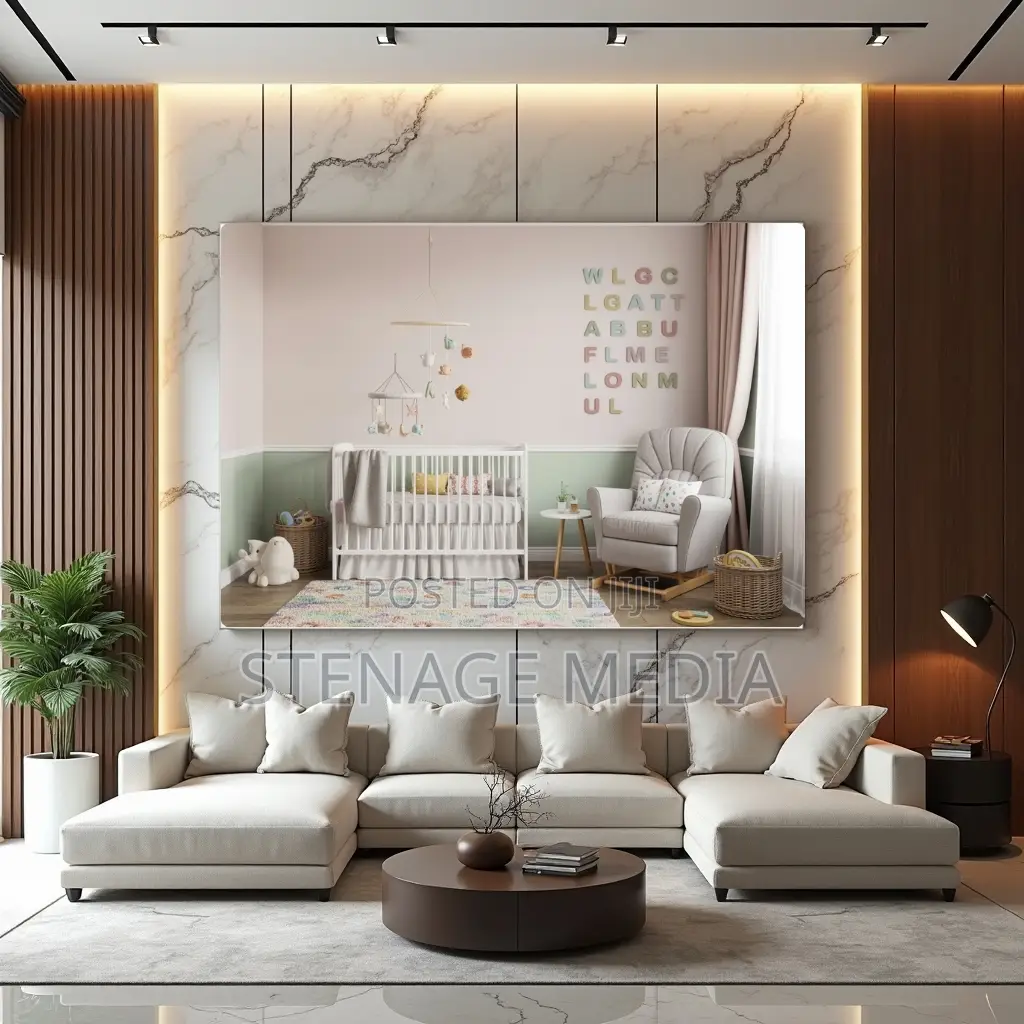 Nursery Baby Room Soft Pastel Canvas Frame Playful Wall Art Print