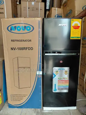 Novo 108l Double Door Fridge Black