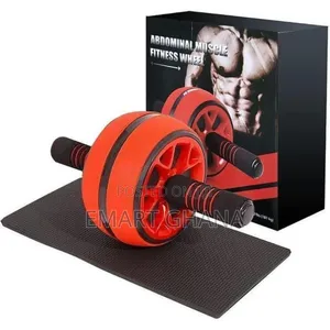 Abdominal Muscle Fitness Wheel Roller- Red/Black