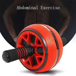 Abdominal Muscle Fitness Wheel Roller- Red/Black