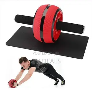 Abdominal Muscle Fitness Wheel Roller- Red/Black