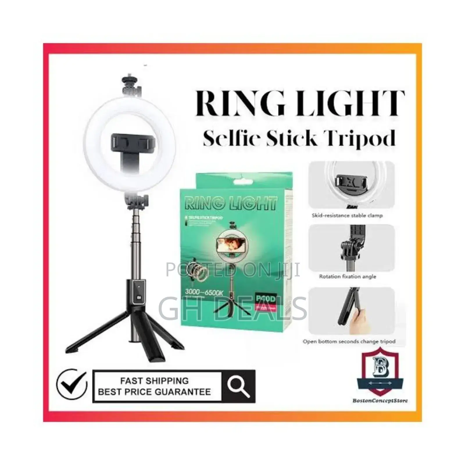 Selfie Stick Tripod With Ringlight