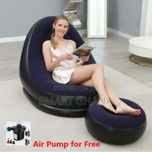 Large Lazy Inflatable Sofa Chairs Pvc Lounger Seat With Footrest  Pump