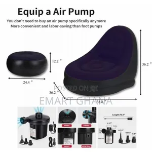 Large Lazy Inflatable Sofa Chairs Pvc Lounger Seat With Footrest  Pump