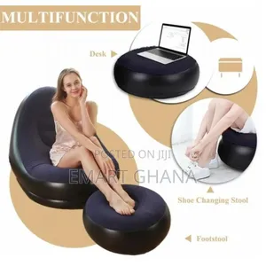 Large Lazy Inflatable Sofa Chairs Pvc Lounger Seat With Footrest  Pump