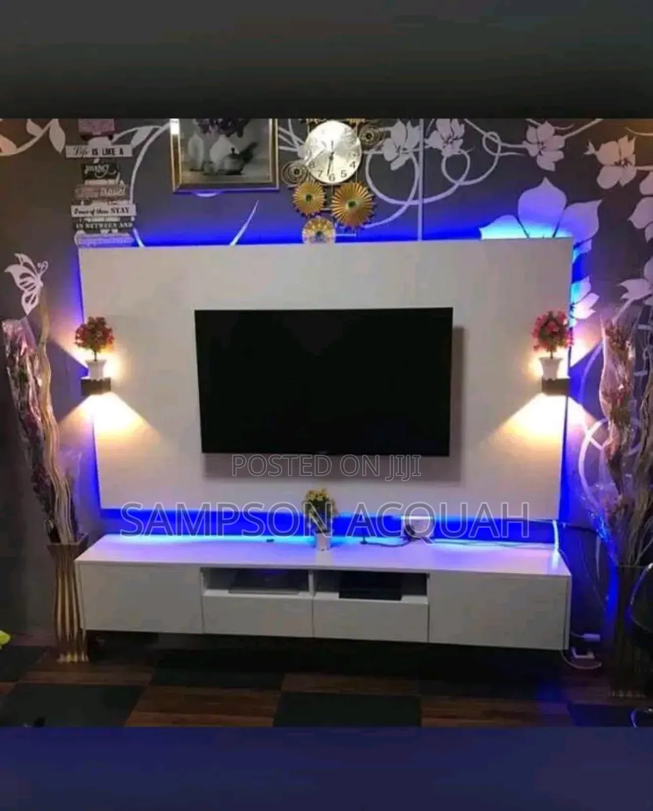 Laminated Tv Decor With Shelves-tv Wall Mount - Tv Units