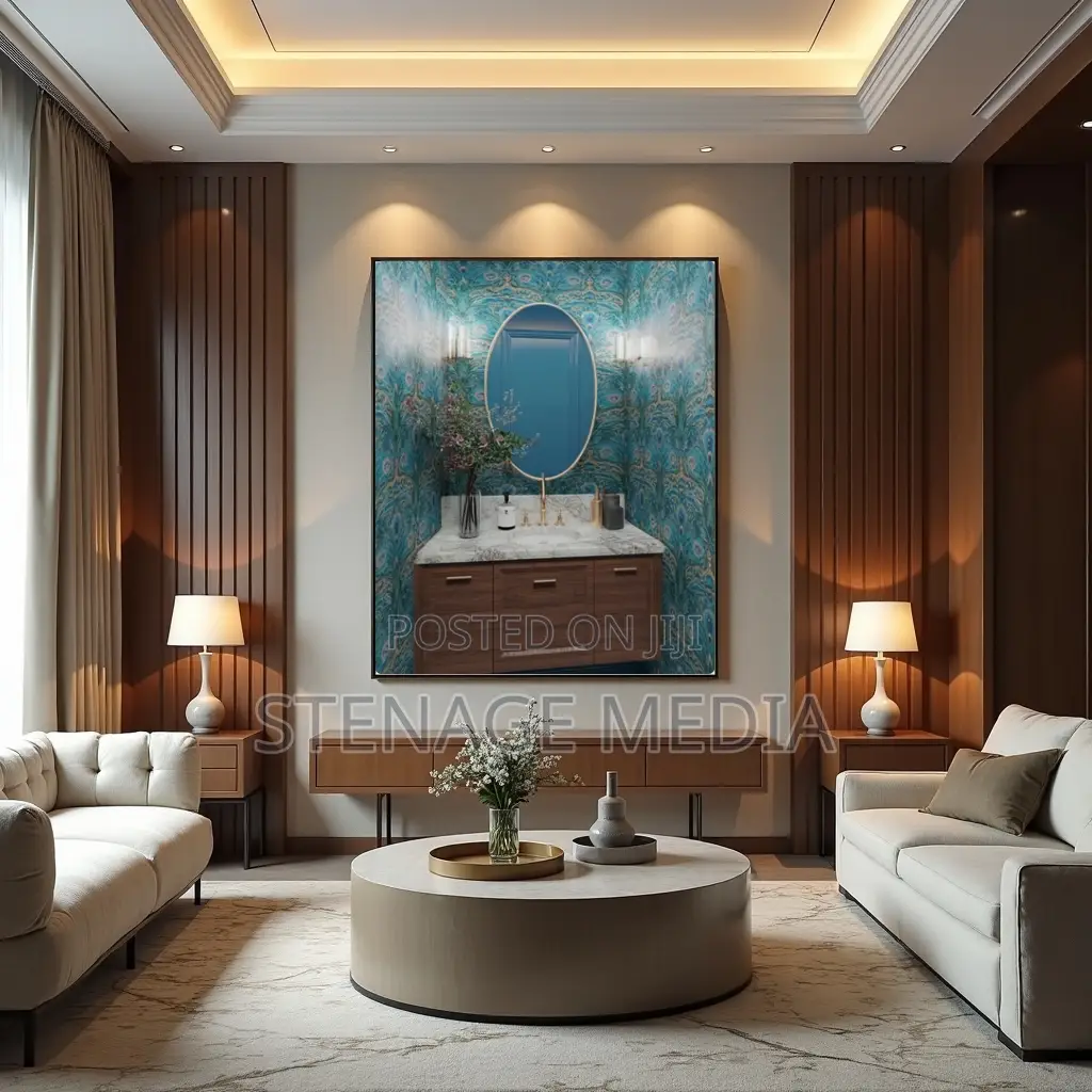 Luxury Powder Room Small Bathroom Elegance Canvas Frame Wall Art Print