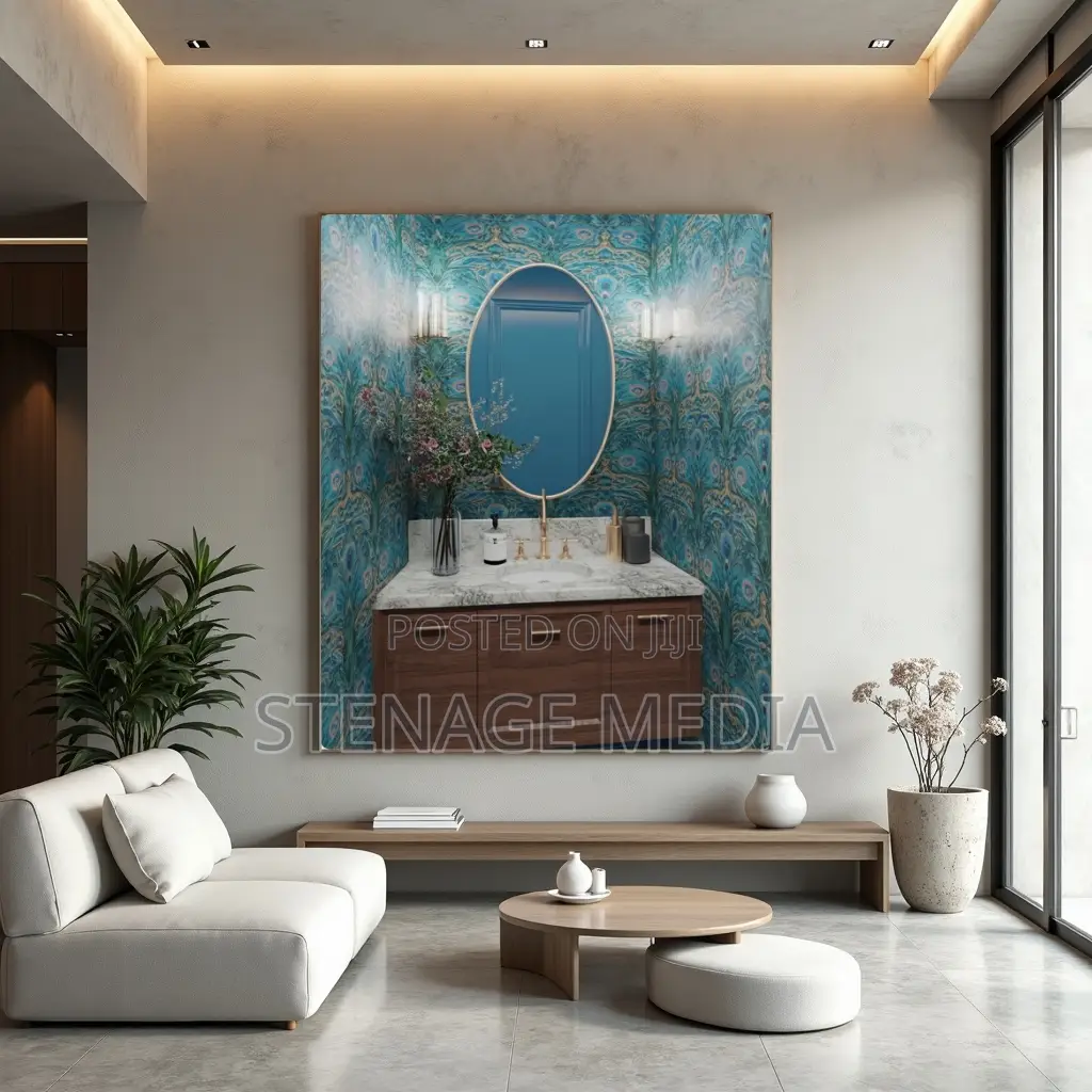 Luxury Powder Room Small Bathroom Elegance Canvas Frame Wall Art Print