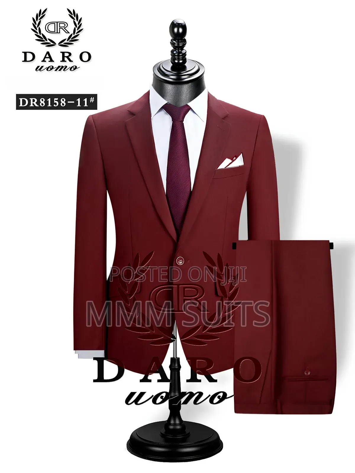 Official Wine or Burgundy 2-Piece Classic Men Suit in All Sizes