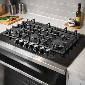 Promo 6 Burners Gas Cooker Hob Integrated Inbuilt Black New