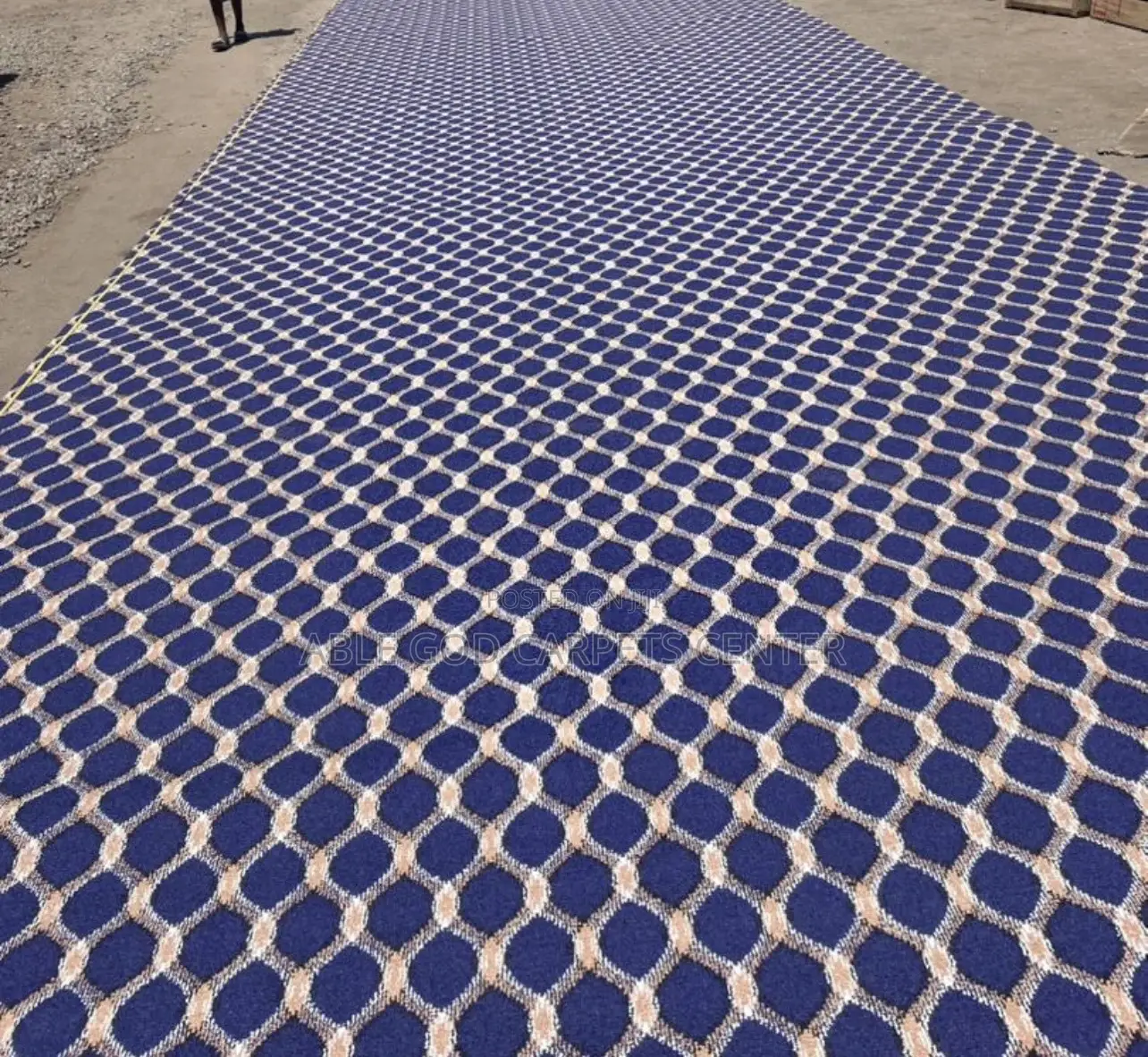 High Quality Blue Black Carpet With Design