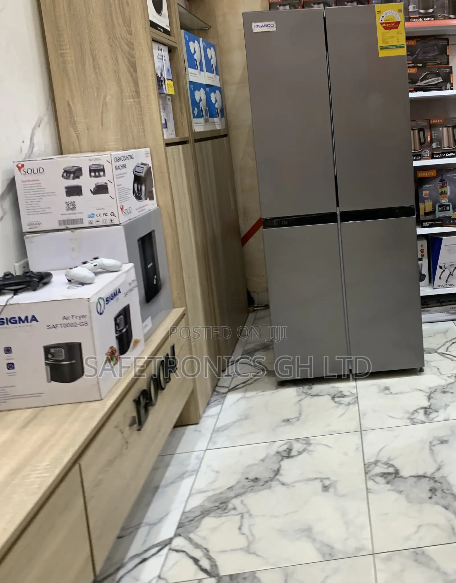 Nasco Lock and Key Grey Nasf2-400fl Side by Side Fridge