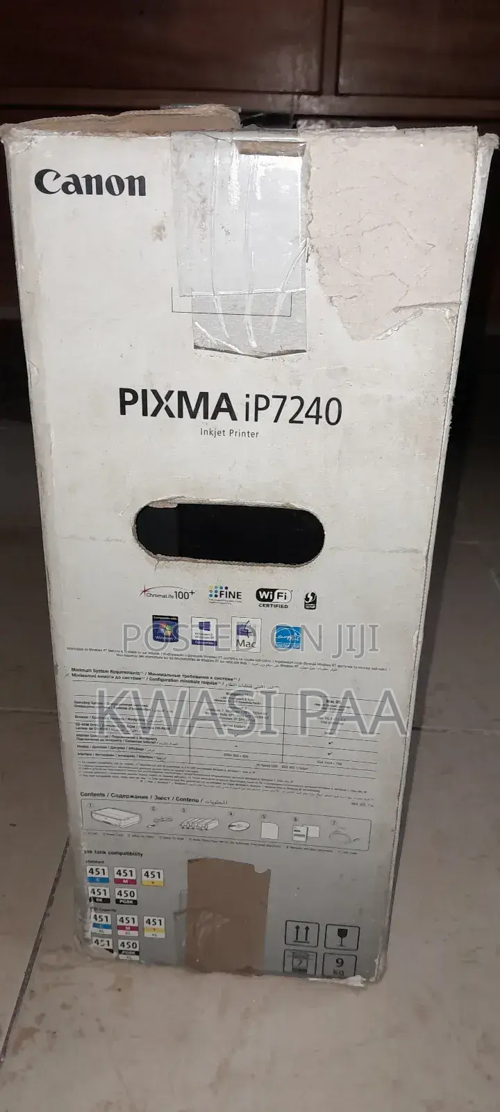 Canon Pixma Ip7240 Ink Jet Printer