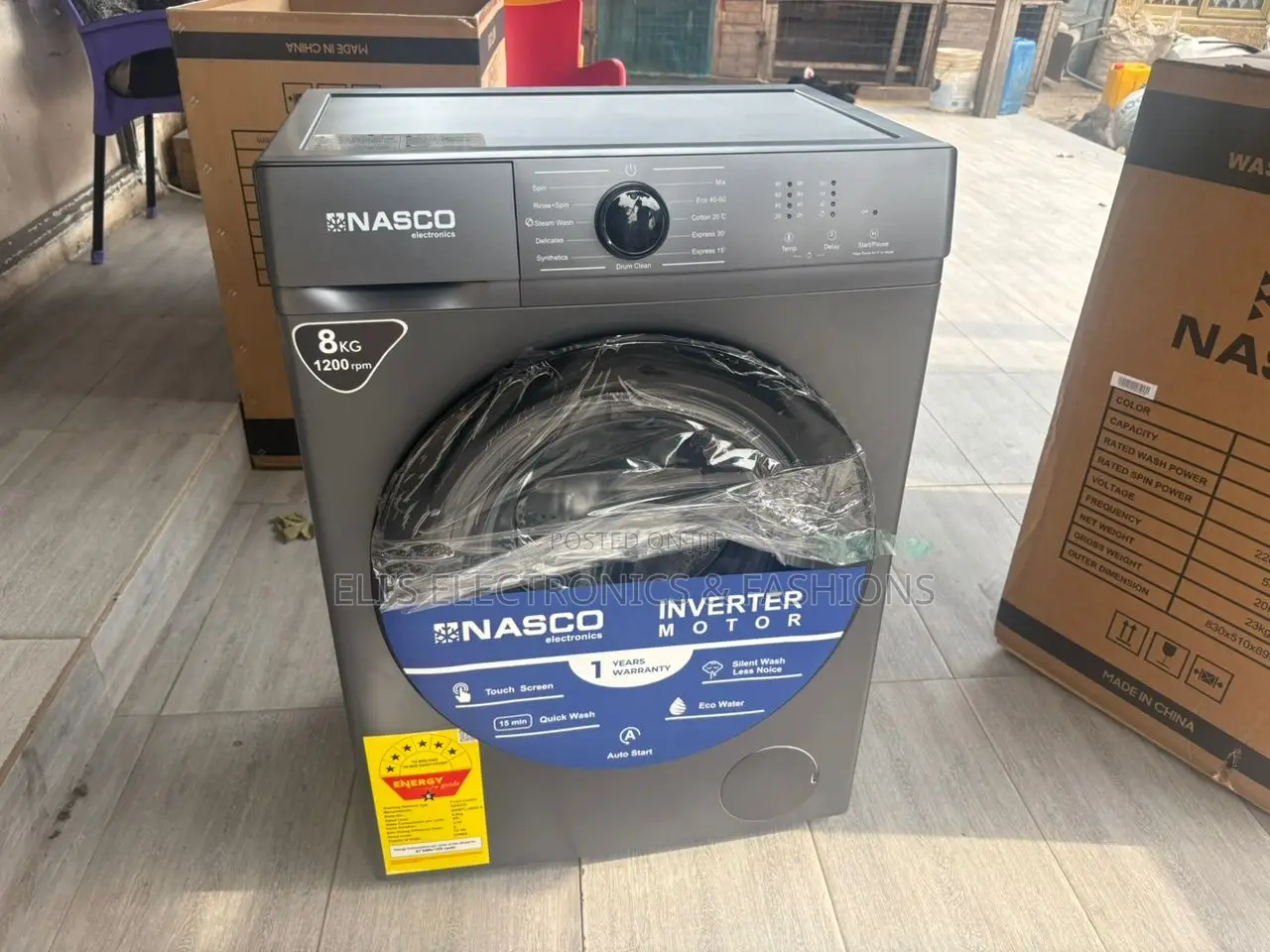 Nasco 8kg Automatic Front Load Washing Machine
