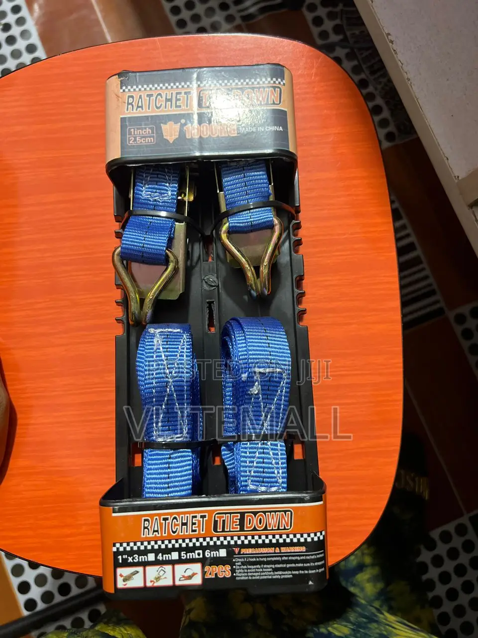 Set of 2-Piece Ratchet Tie Down Straps