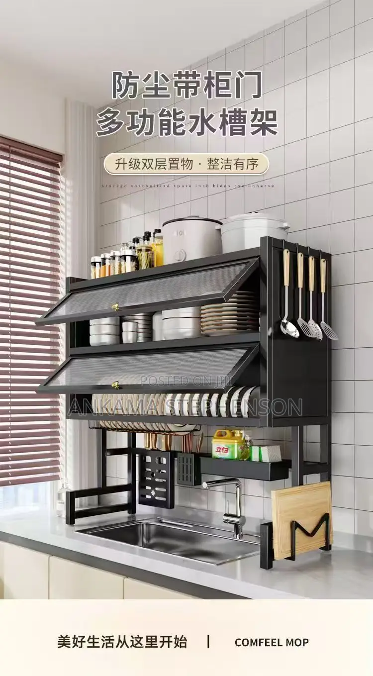 Kitchen Sink Storage Rack, Dishwashing Basin Countertop, Dustproof