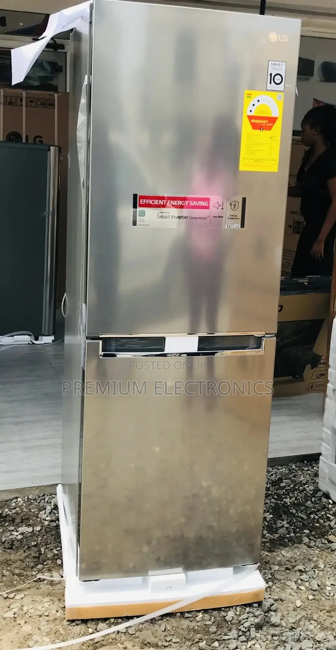 Lg 355l Inverter Linear Compressor, Door Cooling, Silver Fridge