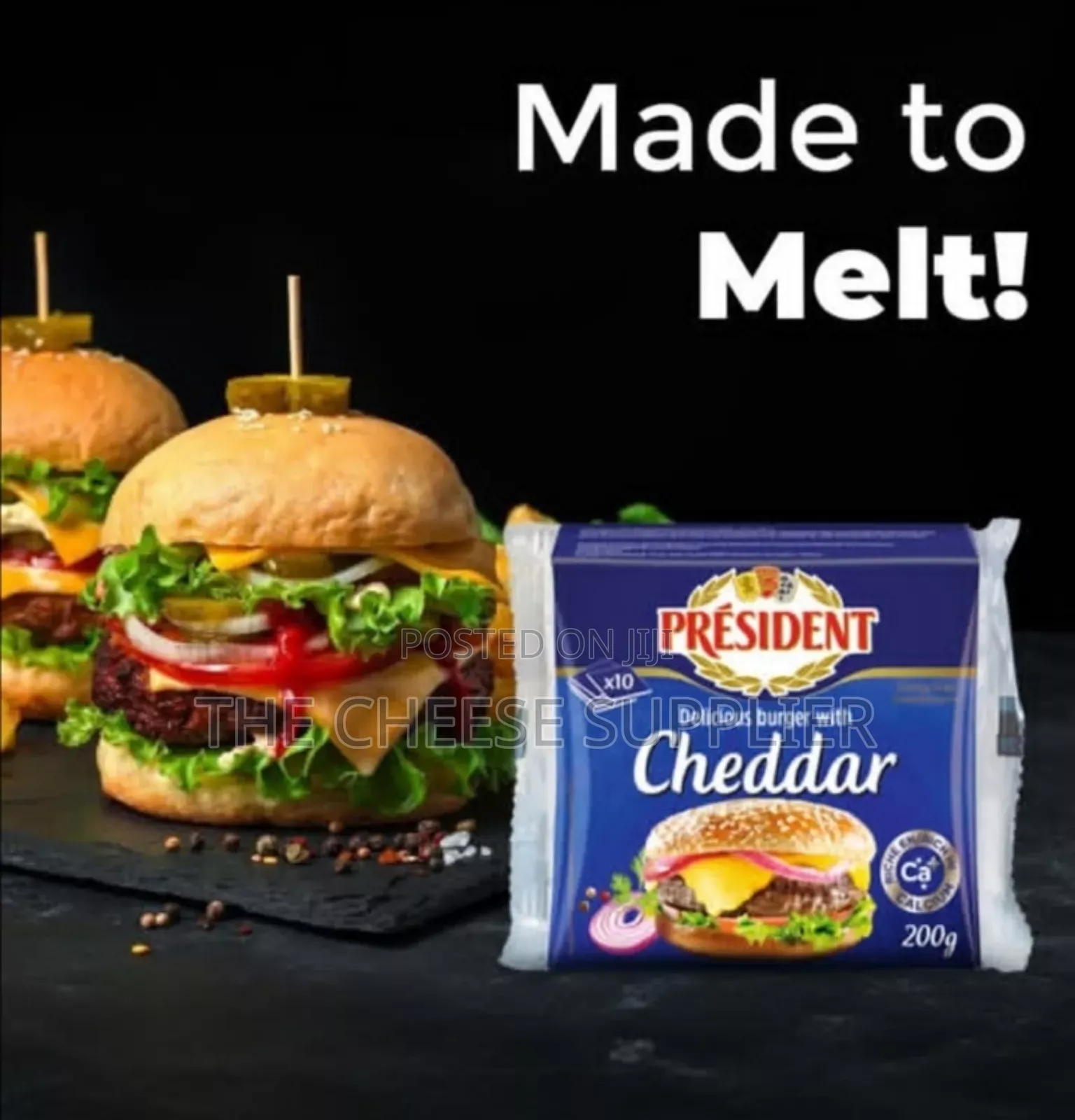 President Cheddar Burger Cheese