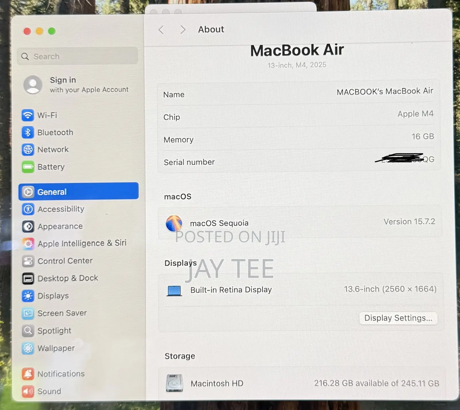 Laptop Apple MacBook Air 16GB Apple M4 SSD 256GB