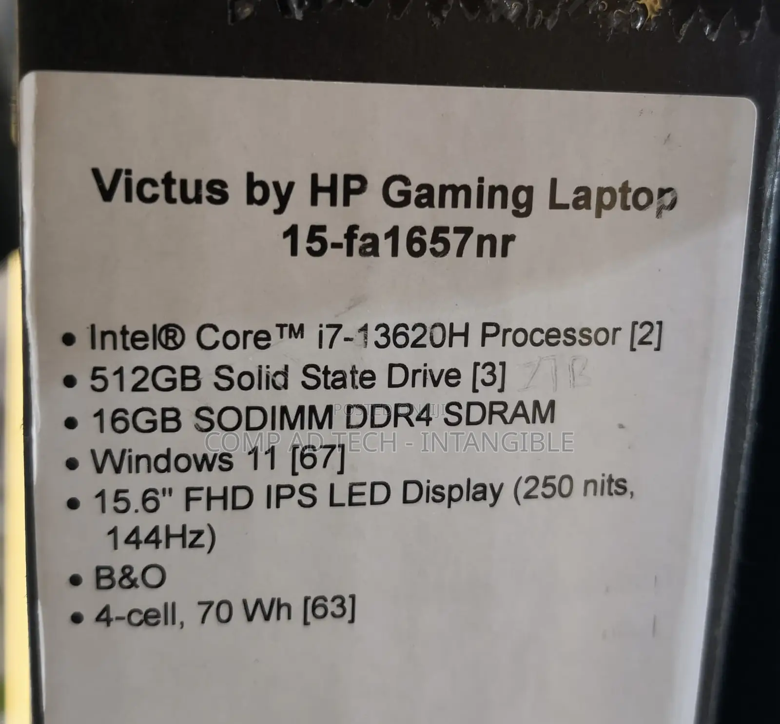 New Laptop HP Victus 15 16GB Intel Core i7 SSD 1T