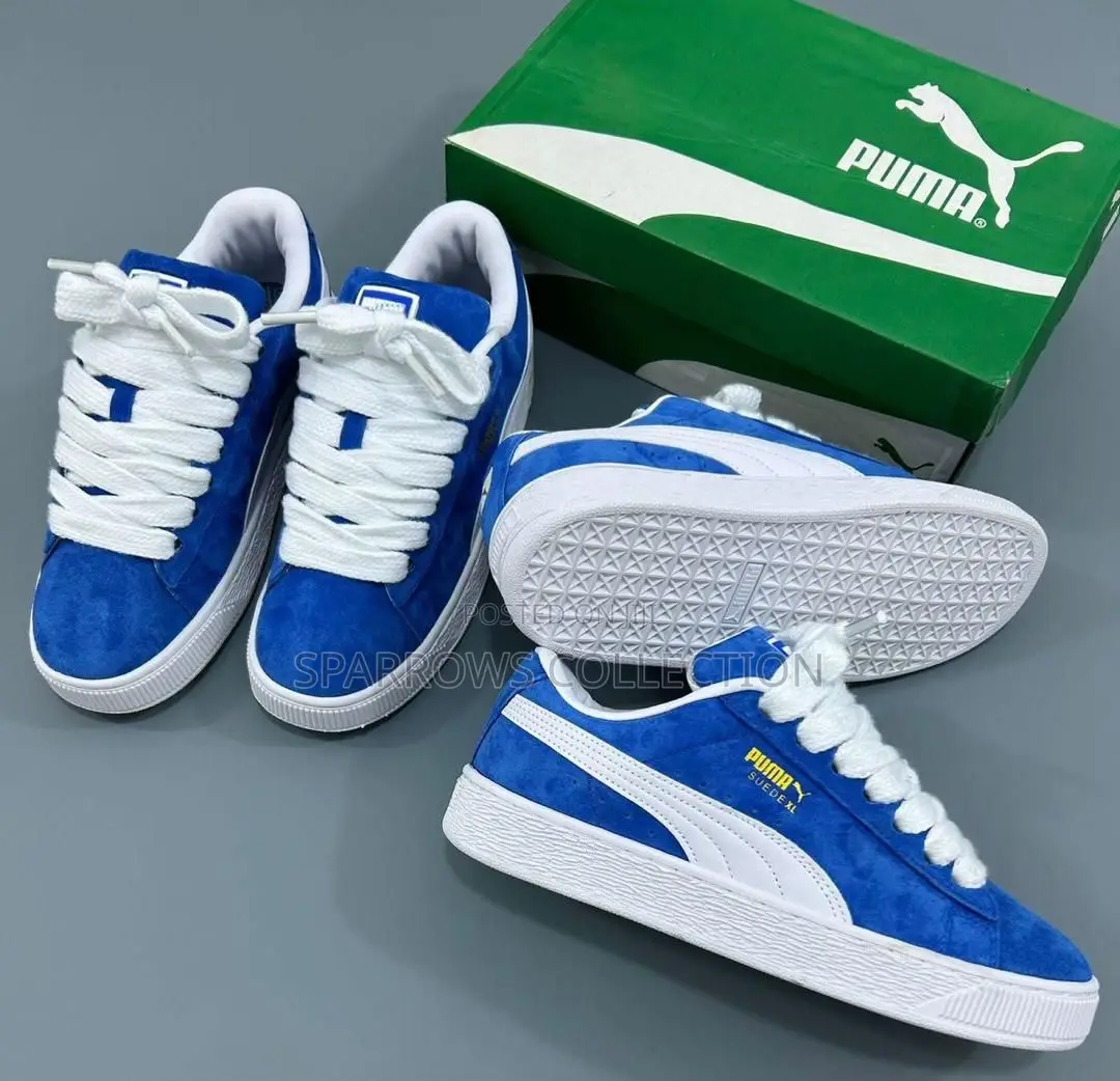 Puma Suede Xl Blue and White