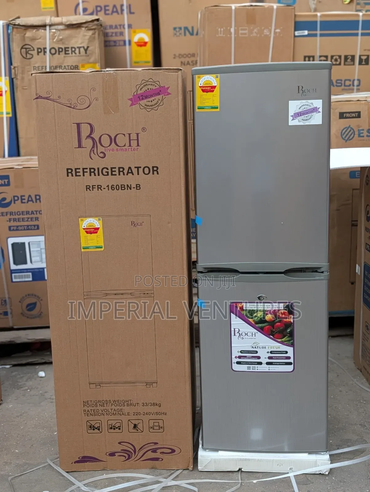 Roch RFR-160bn-B Combi Fridge 142ltrs
