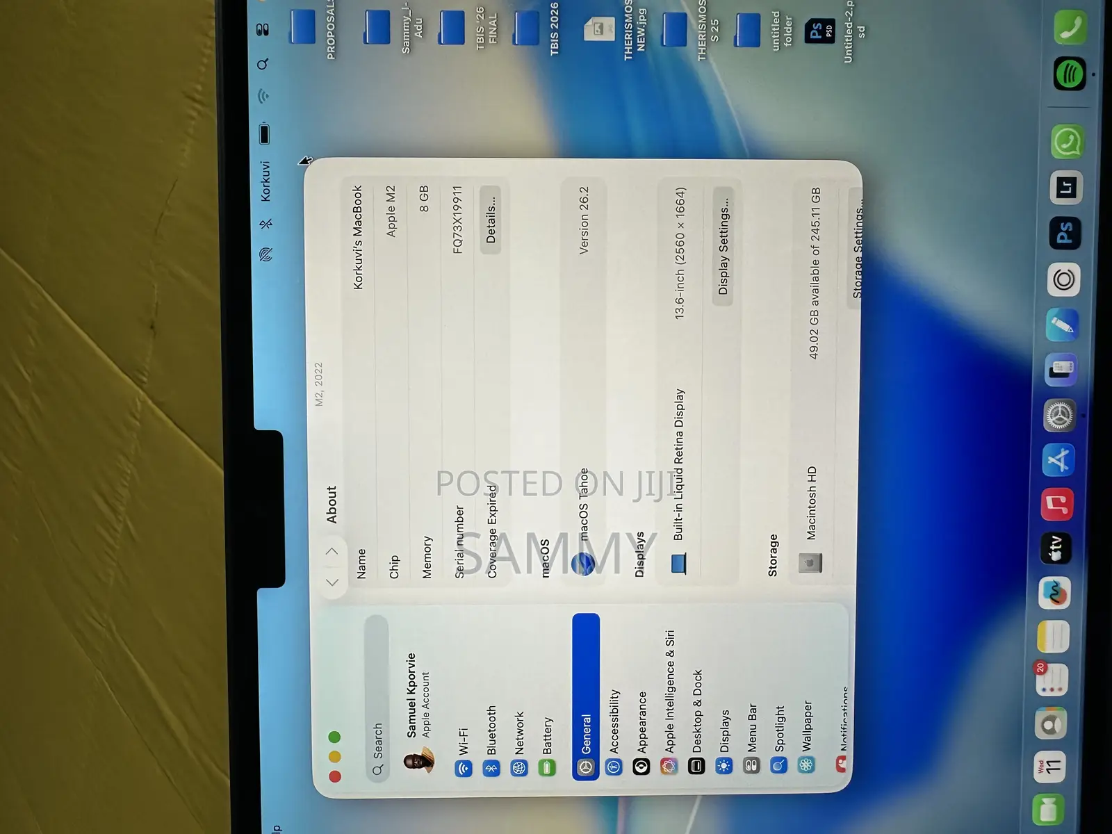 Laptop Apple MacBook Air 2022 M2 8GB Apple M2 SSD 256GB