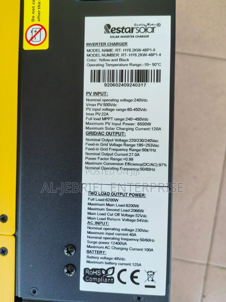 Solar Inverter Charger 6200w
