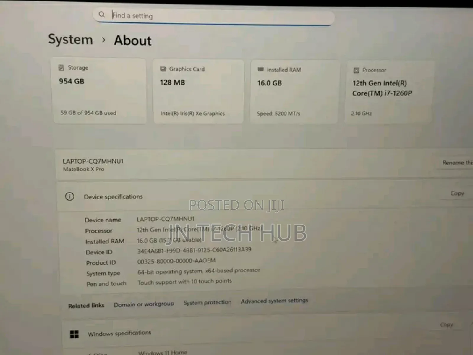 New Laptop Huawei MateBook X Pro 16GB Intel Core i7 SSD 1T