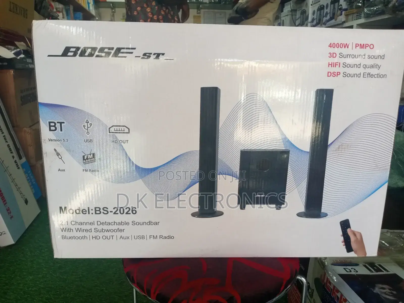 Bose Model:Bs-2026 Cable 2.1 Channel Detachable Soundbar