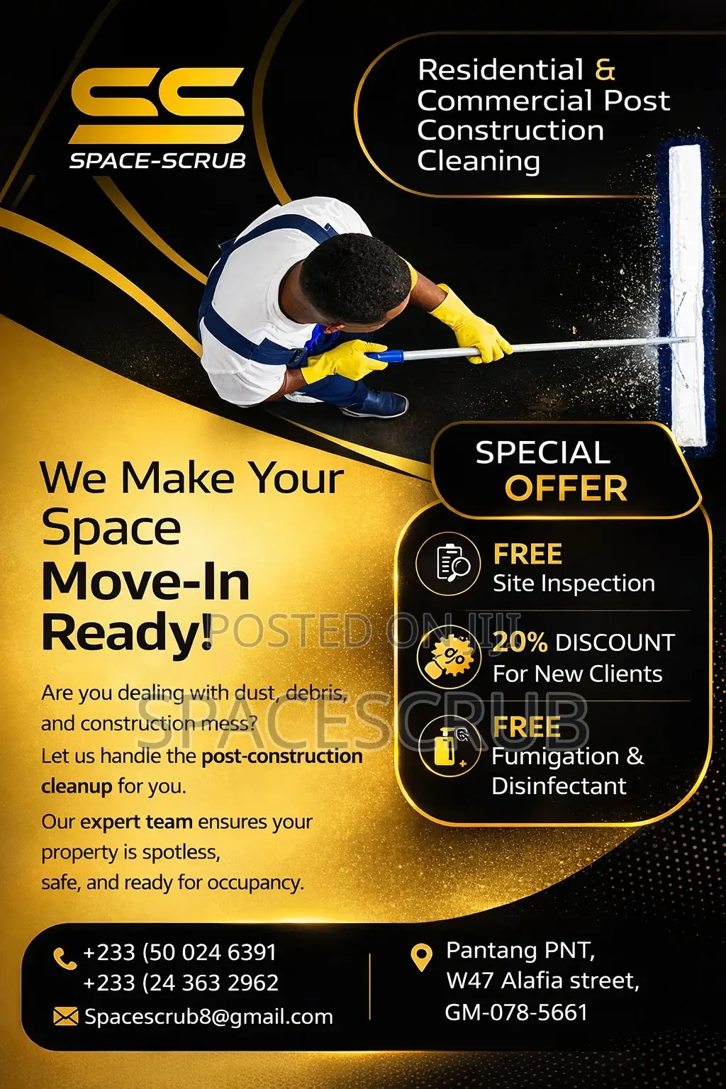 Post Construction and Residential Cleaning, Office and Churches