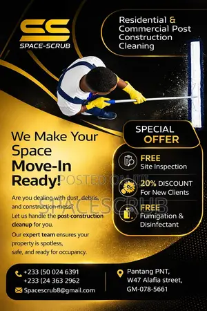 Post Construction and Residential Cleaning, Office and Churches