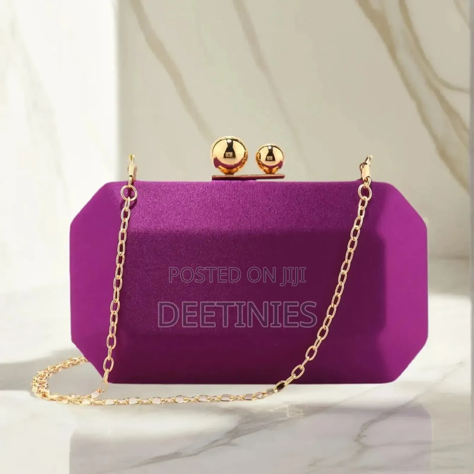 Golden Satin Clutch Bags
