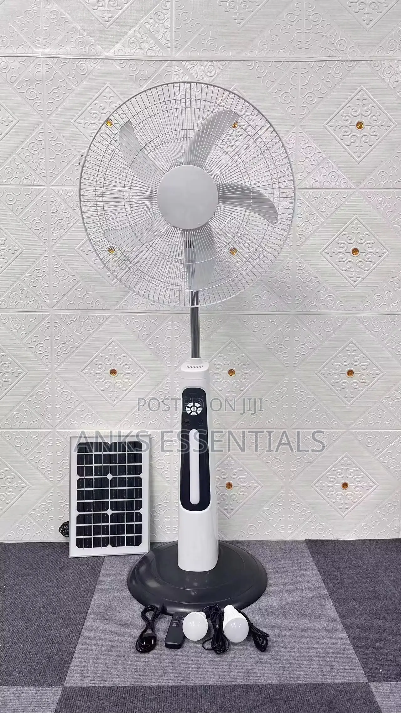 TNT Star I8 Inch Rechargeable Standing Fan With Solar Support