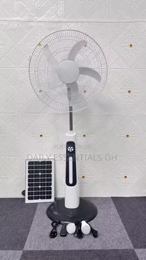 TNT Star I8 Inch Rechargeable Standing Fan With Solar Support