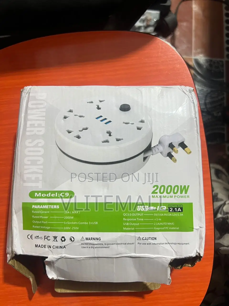 C9 Model Universal Surge Protector Power Strip. 2000w