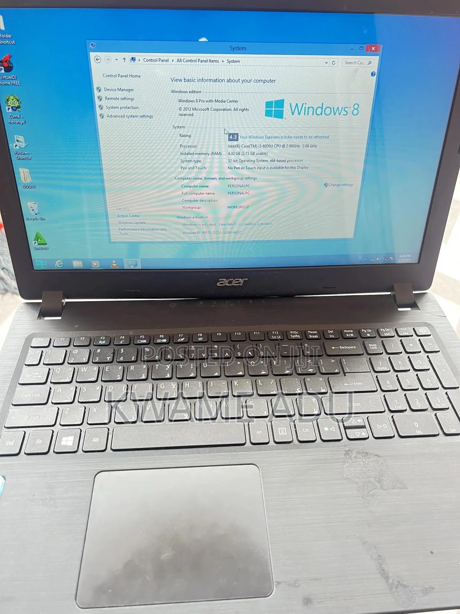 Laptop Acer Apsire M3 581TG 4GB Intel Core i3 HDD 320GB