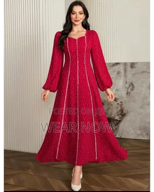 Floral Ruffled Neck Lantern Sleeve Elegant Long Sleeve Dress