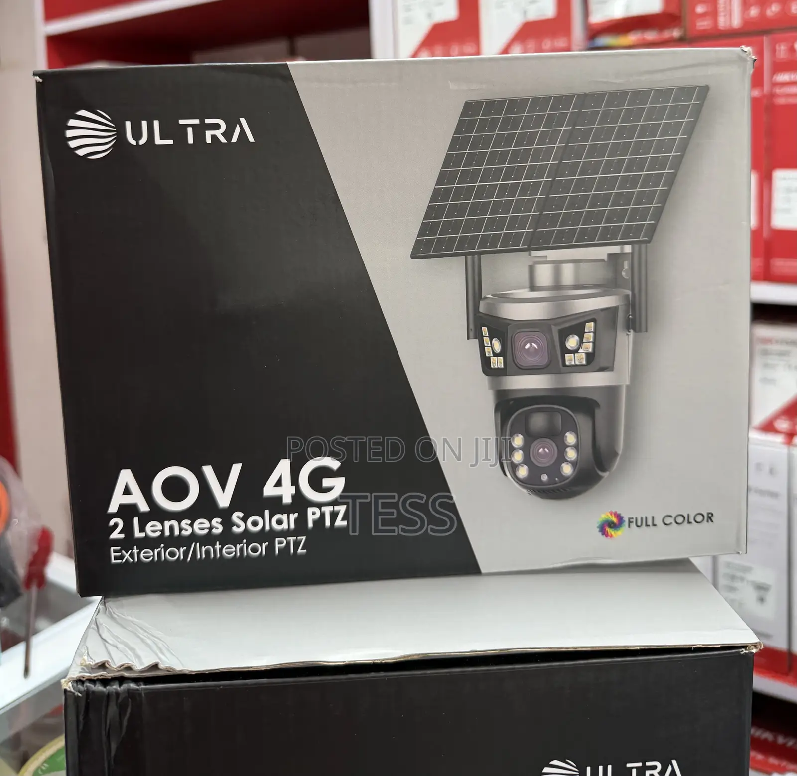 Solar 4g Sim Camera 8mp Full Color Dual Lens Aov With Alarm Light