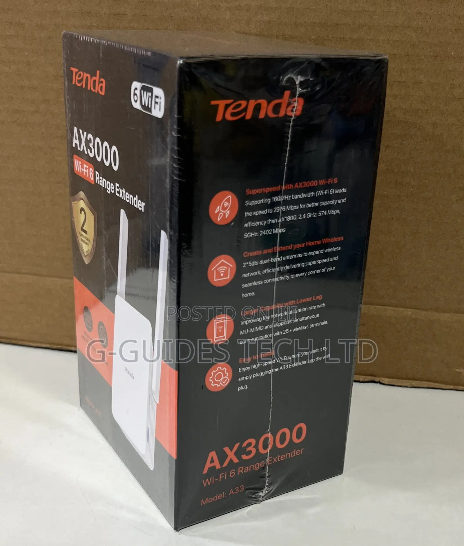 Tenda Ax3000 Wi-Fi 6 Dual-Band Range Extender