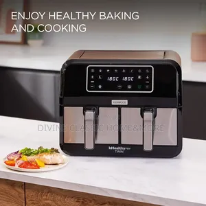 Kenwood Khealthy Twin Double Air Fryer Oven With 8l 1700w, Black