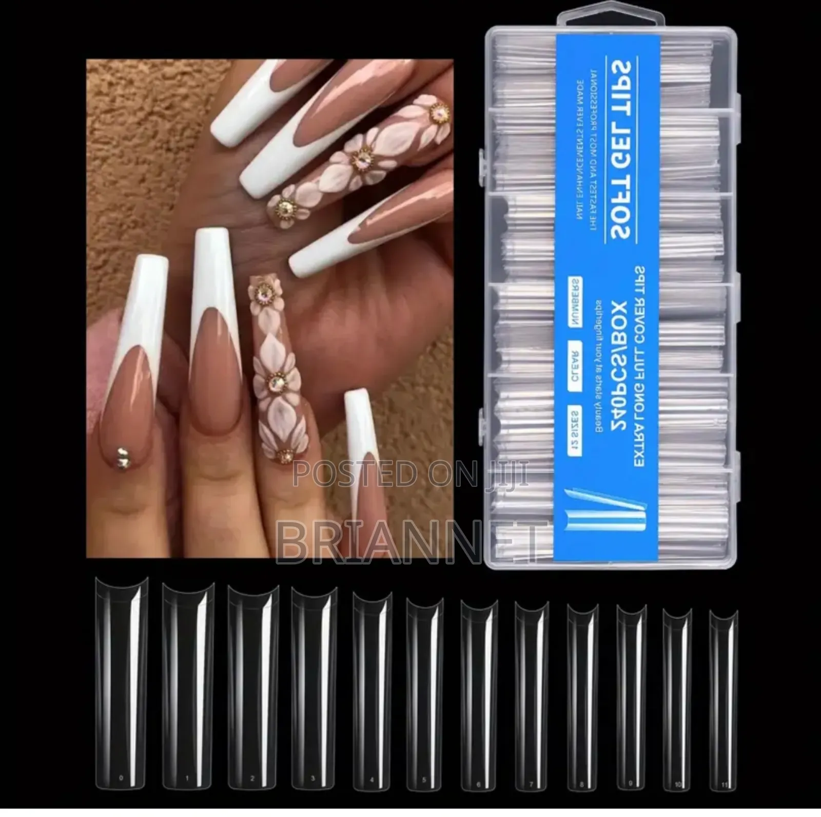240pcs Soft Gel Tip Acrylic/Normal Extra Long Gel Nail Art