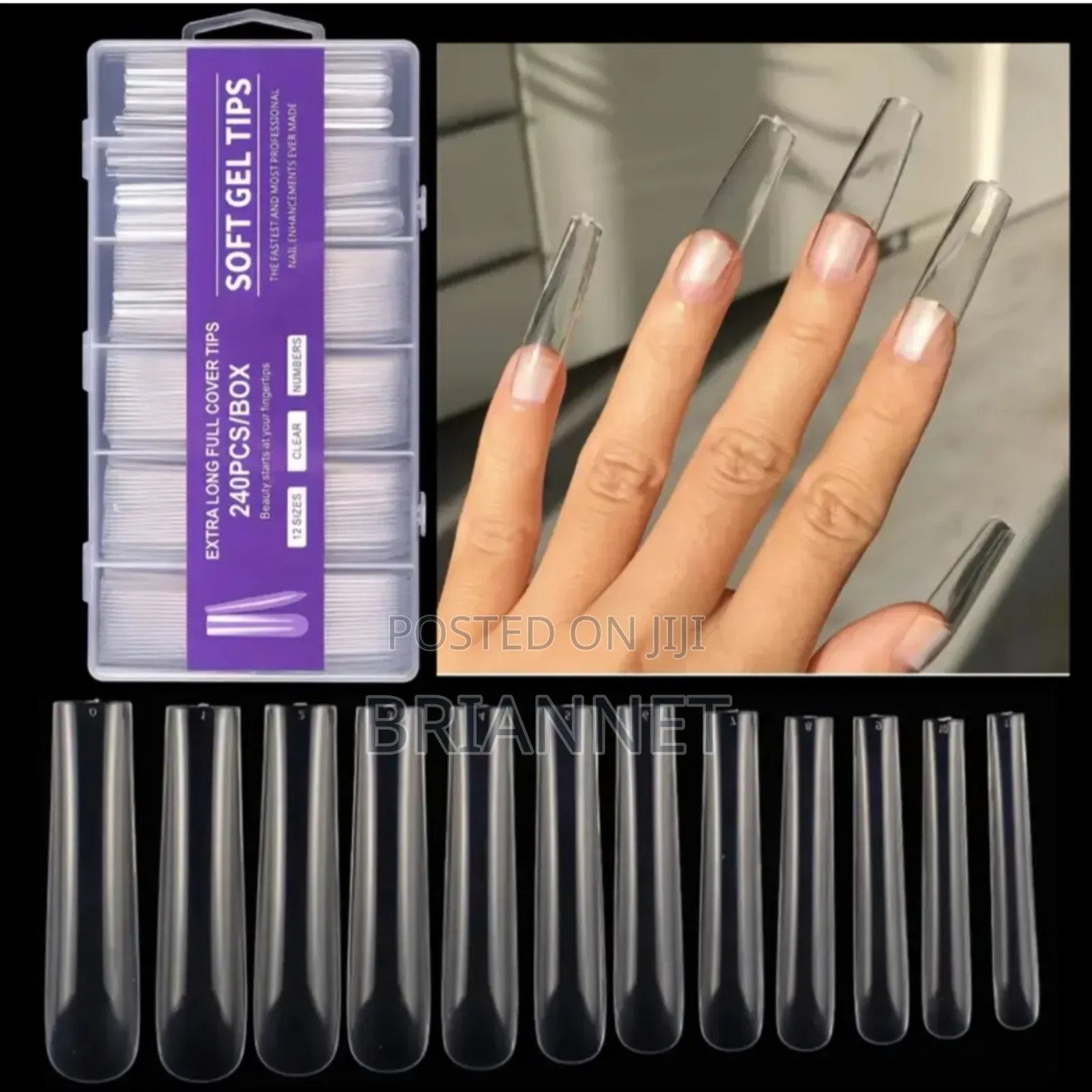 240pcs Soft Gel Tip Acrylic/Normal Extra Long Gel Nail Art