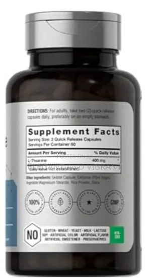Horbaach L-theanine Supplement | 400mg | 120 Powder Capsules