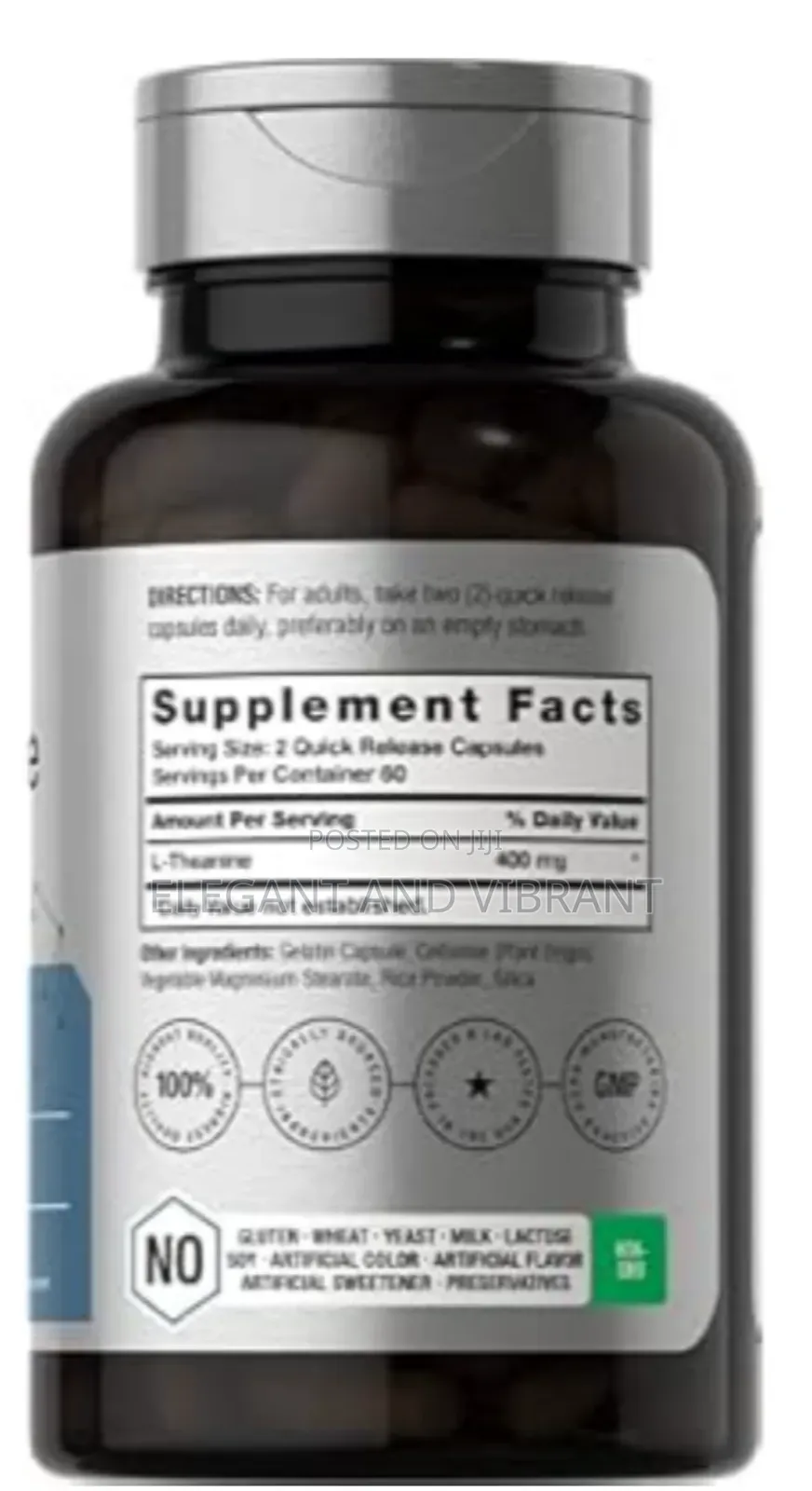 Horbaach L-theanine Supplement | 400mg | 120 Powder Capsules