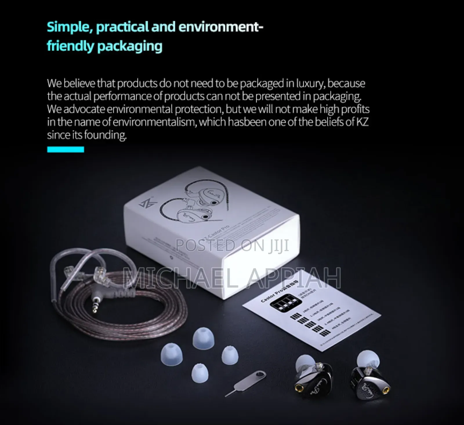 Kz Castor Pro Bass Version Acoustic in-Ear Monitors (Iem) + Free Case