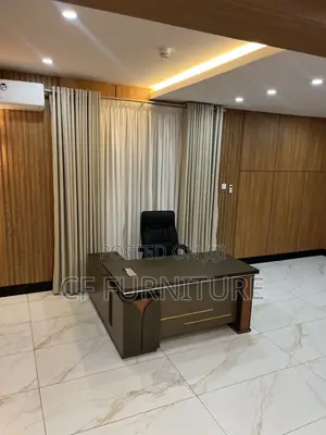 L-Shaped Executive Office Desk and Chair