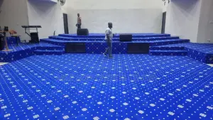 High Quality Blue Woolen Carpet With Modern and Circular Design/Fluffy